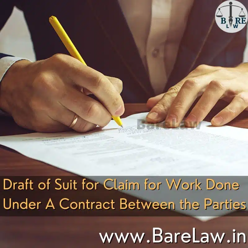 alt="Draft of Suit for Claim for Work Done Under A Contract Between the Parties "