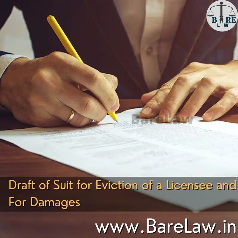 alt="Draft of Suit for Eviction of a Licensee and For Damages"