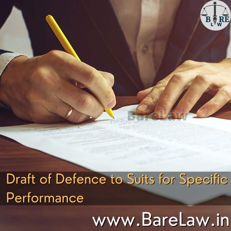 Defence Draw Example Draft of Defence to Suits for Specific Performance - BareLaw