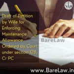 alt="Draft of Petition by Wife for Enforcing Maintenance Allowance Ordered by Court under section 128, Cr PC"