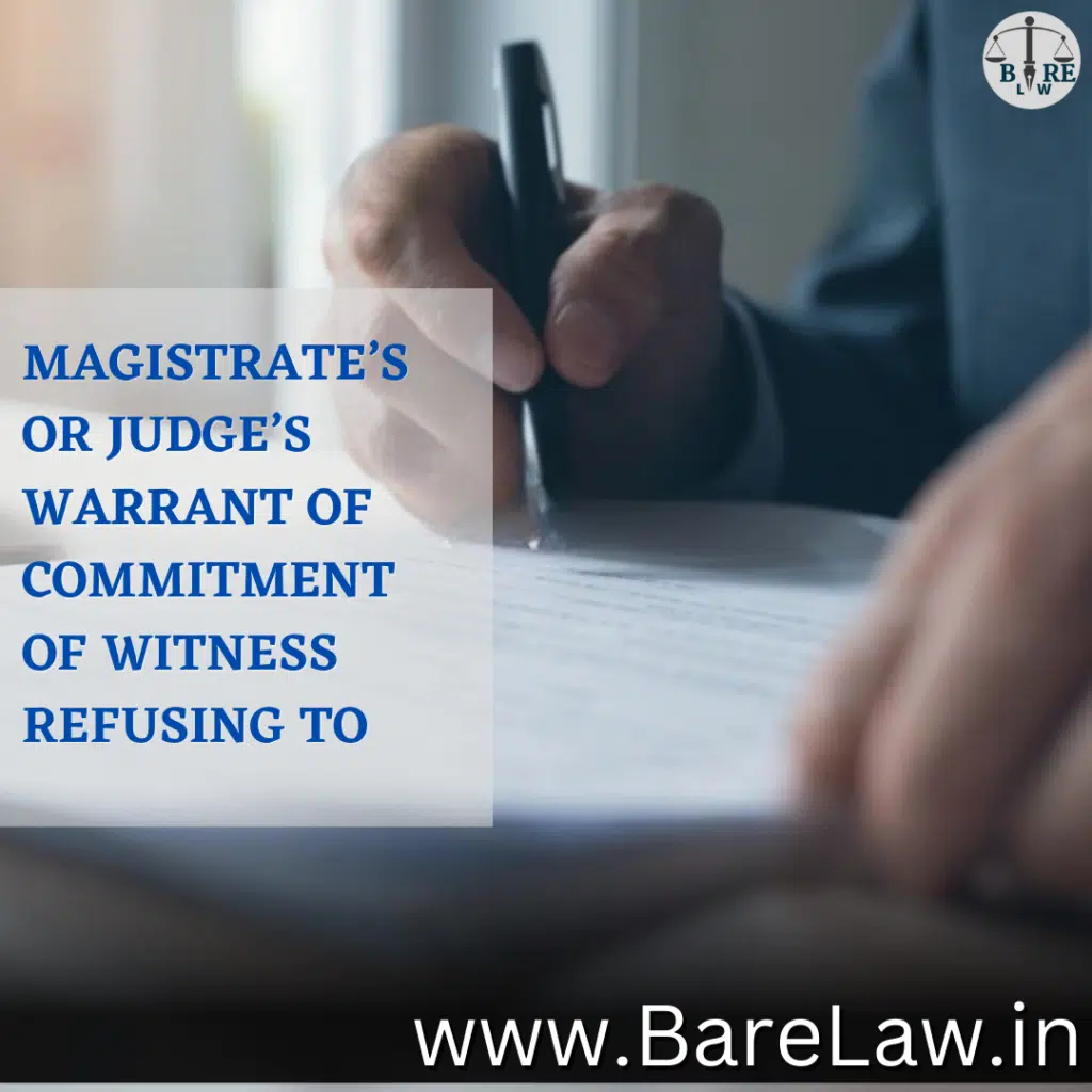 alt="MAGISTRATE’S OR JUDGE’S WARRANT OF COMMITMENT OF WITNESS REFUSING TO
ANSWER OR TO PRODUCE DOCUMENT"